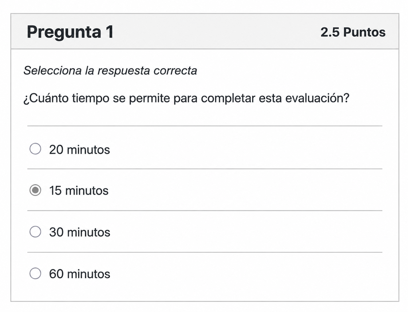Pregunta 1 del examen