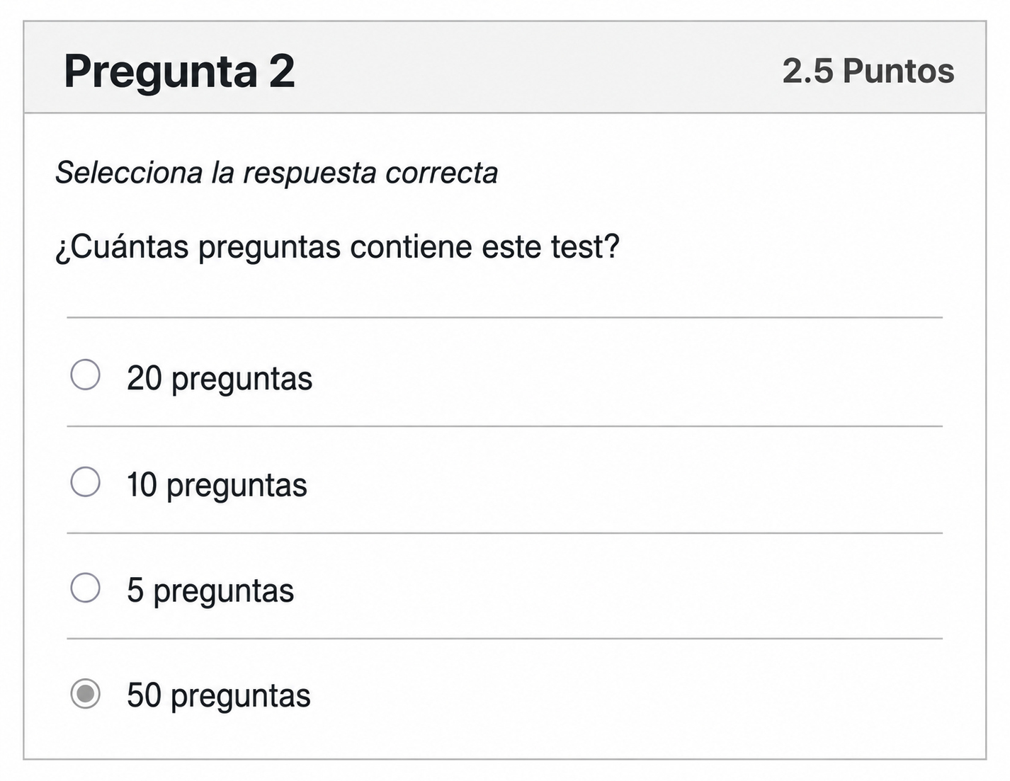 Pregunta 2 del examen